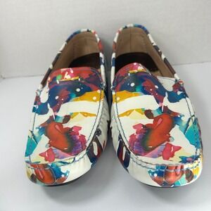 Artistic Robert Graham Paint Splatter Leather Loafer 12 Maximalist Driving Shoes